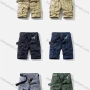 Wholesale Men's Casual Allover Print Multiple Pockets Shorts With Belt 27254# preview