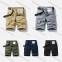 Wholesale Men's Casual Plain Multiple Pockets Shorts With Belt 27401# preview