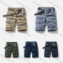 Wholesale Men's Casual Striped Multiple Pockets Shorts With Belt 28001# preview