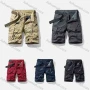 Wholesale Men's Casual Striped Multiple Pockets Shorts With Belt 28151# preview