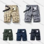 Wholesale Men's Casual Vertical Stripe Multiple Pockets Shorts With Belt 28202# preview