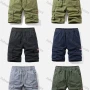 Wholesale Men's Casual Plain Drawstring Multiple Pockets Elastic Waist Shorts 97251# preview