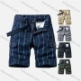 Wholesale Men's Casual Vertical Stripe Multiple Pockets Shorts With Belt preview