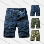 Wholesale Men's Casual Camouflage Drawstring Multiple Pockets Elastic Waist Shorts preview