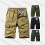 Wholesale Men's Casual Plain Multiple Pockets Drawstring Elastic Waist Shorts preview