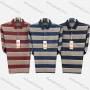Wholesale Men's Casual Striped Patch Pocket Long Sleeve Polo Shirt 8895# preview