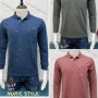 Wholesale Men's Casual Allover Print Patch Pocket Long Sleeve Polo Shirt A801# preview