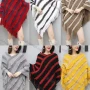 Wholesale Women's Fashion Causal V Neck Striped Tassel Cape preview