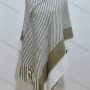Wholesale Women's Fashion Vintage V Neck Tribal Striped Tassel Cape preview