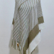 Women's Fashion Vintage V Neck Tribal Striped Tassel Cape Green Clothing Wholesale Market -LIUHUA