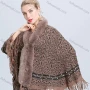 Wholesale Women's Fashion Casual Fuzzy Collar Leopard Tassel Cape preview