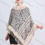 Wholesale Women's Fashion Casual Fuzzy Collar Leopard Striped Tassel Cape preview