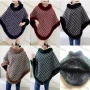 Wholesale Women's Fashion Causal Fuzzy Collar Thermal Plaid Cape preview