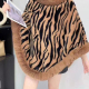 Women's Fashion Causal Fuzzy Collar Thermal Zebra Stripe Cape Brown Clothing Wholesale Market -LIUHUA