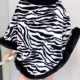 Women's Fashion Causal Fuzzy Collar Thermal Zebra Stripe Cape Black Clothing Wholesale Market -LIUHUA