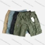 Wholesale Men's Casual Elastic Waist Drawstring Plain Cargo Shorts 2807# preview