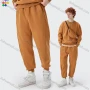 Wholesale Men's Casual Plain Drawstring Patch Pocket Thick Fleece Joggers Sweatpants 13015W21# preview