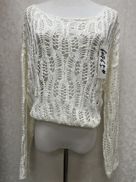 Women's Casual Bateau Neck Long Sleeve Mesh Plain Knit Sweater 60465#, Clothing Wholesale Market -LIUHUA, All Categories