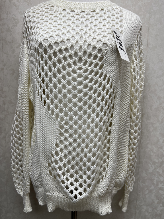 Women's Casual Crew Neck Long Sleeve Mesh Plain Knit Sweater 60846#, Clothing Wholesale Market -LIUHUA, All Categories