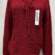 Women's Casual Tie Neck Long Sleeve Ripped Plain Knit Sweater 60858# 517# Clothing Wholesale Market -LIUHUA
