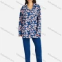 Wholesale Women's Collared Allover Leaf Print Long Sleeve Lounge Pajama 2 Piece Set preview