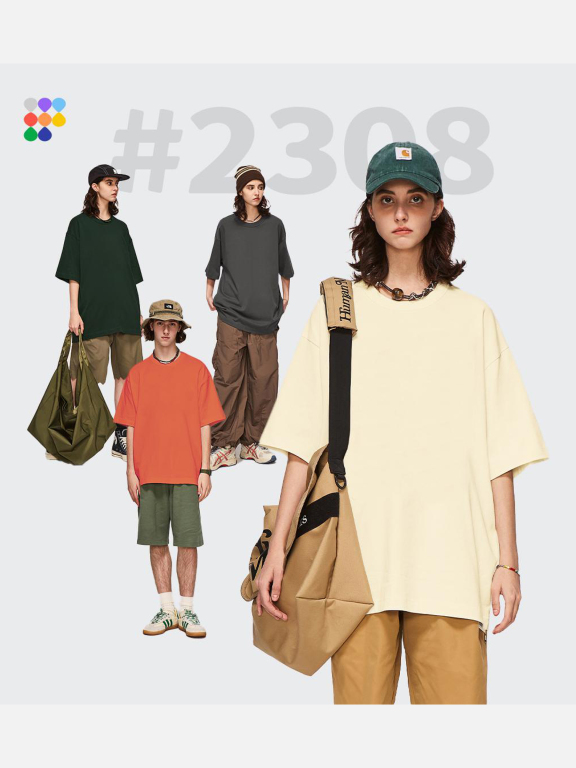 Men's Casual Plain Dropped Shoulders Round Neck Oversize Short Sleeve T-Shirts 2308SS#, Clothing Wholesale Market -LIUHUA, All Categories