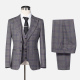 Men's Formal Lapel Plaid Single Breasted Blazer & Waistcoat & Pants 3-piece Suit Set Gray Clothing Wholesale Market -LIUHUA