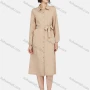 Wholesale Women's Business Casual Long Sleeve Button Down Plain Shirt Dress With Belt preview