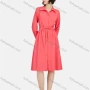 Wholesale Women's Business Casual Long Sleeve Button Down Drawstring Plain Shirt Dress preview