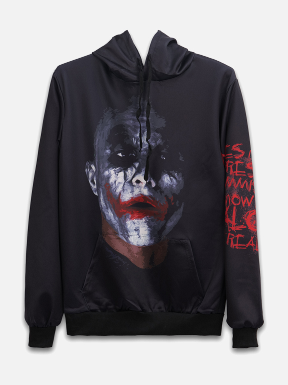 Men's Casual Letter Joker Graphic Long Sleeve Drawstring Pullover Hoodie With Kangaroo Pocket, Clothing Wholesale Market -LIUHUA, All Categories