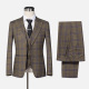Men's Formal Lapel Plaid Single Breasted Blazer & Waistcoat & Pants 3-piece Suit Set Green Clothing Wholesale Market -LIUHUA