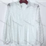 Wholesale Women's Casual Ruffle Neck Long Sleeve Swiss Dot Plain Blouse TB295730# preview