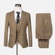 Men's Formal Lapel One Button Plaid Blazer & Waistcoat & Pants 3-piece Suit Set Brown Clothing Wholesale Market -LIUHUA